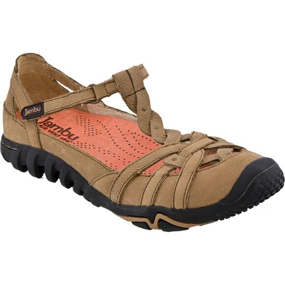 Jambu Xterra air vent tan leather t-strap Mary Jane outdoor flats sandal 7.5 - Picture 1 of 7